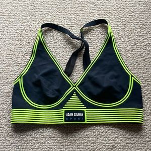 Adam Selman Sport black and neon sports bra